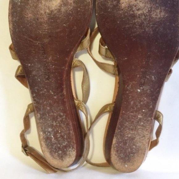 Ralph Lauren Gold Color Leather Thong Sandal - Picture 7 of 8